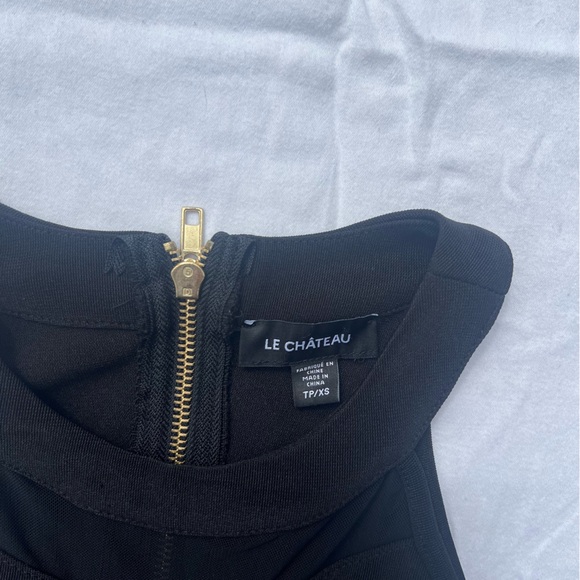 Black mesh a-line mini dress - Picture 4 of 5